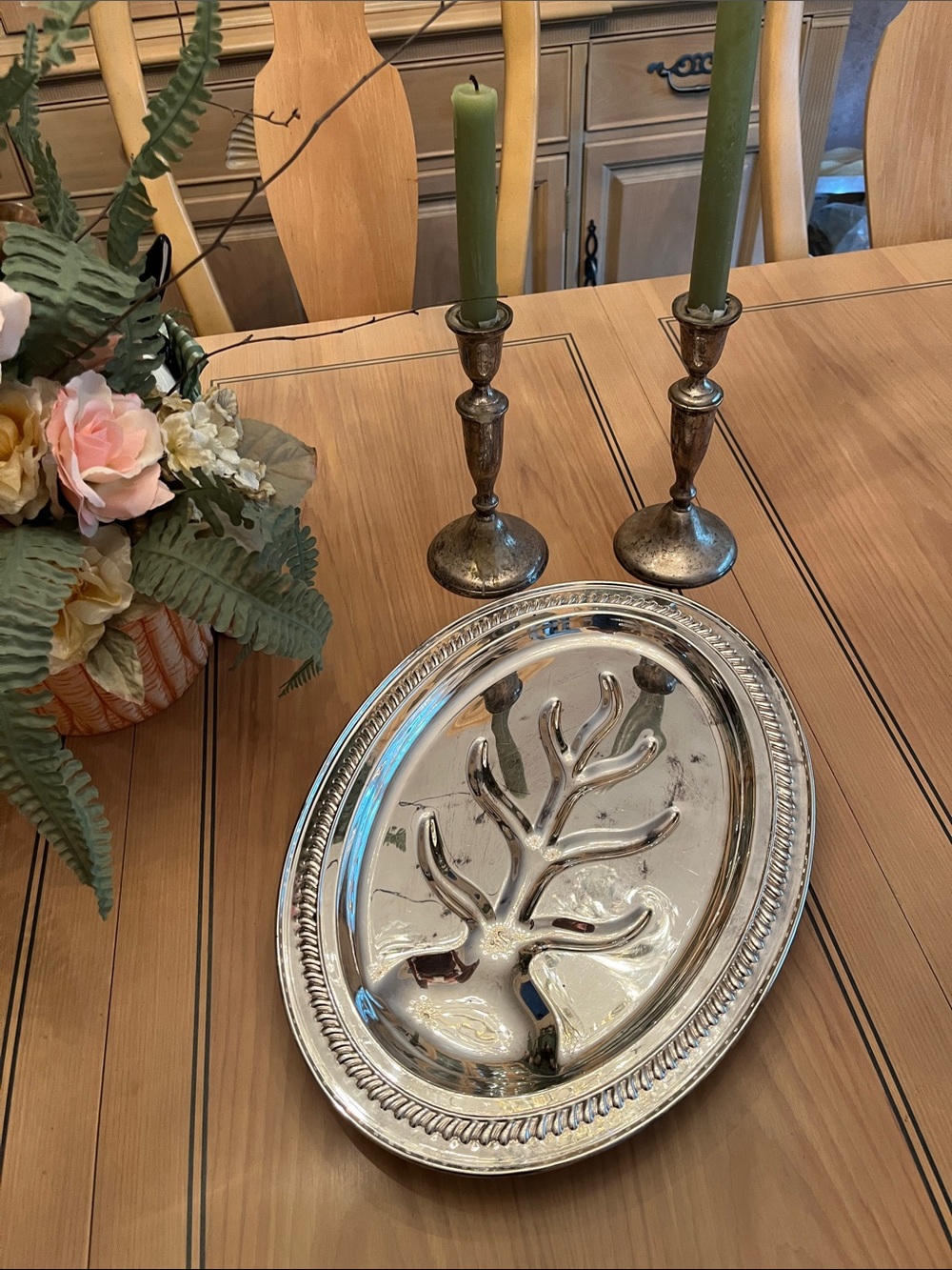 Vintage “silver on copper” Carving Platter